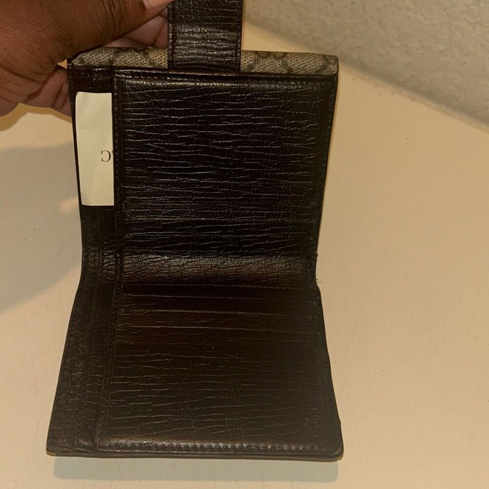 Gucci GG Monogram Coated Canvas Folding Wallet Brown PROJECT DIY UPCYCLE READ - Picture 10 of 13